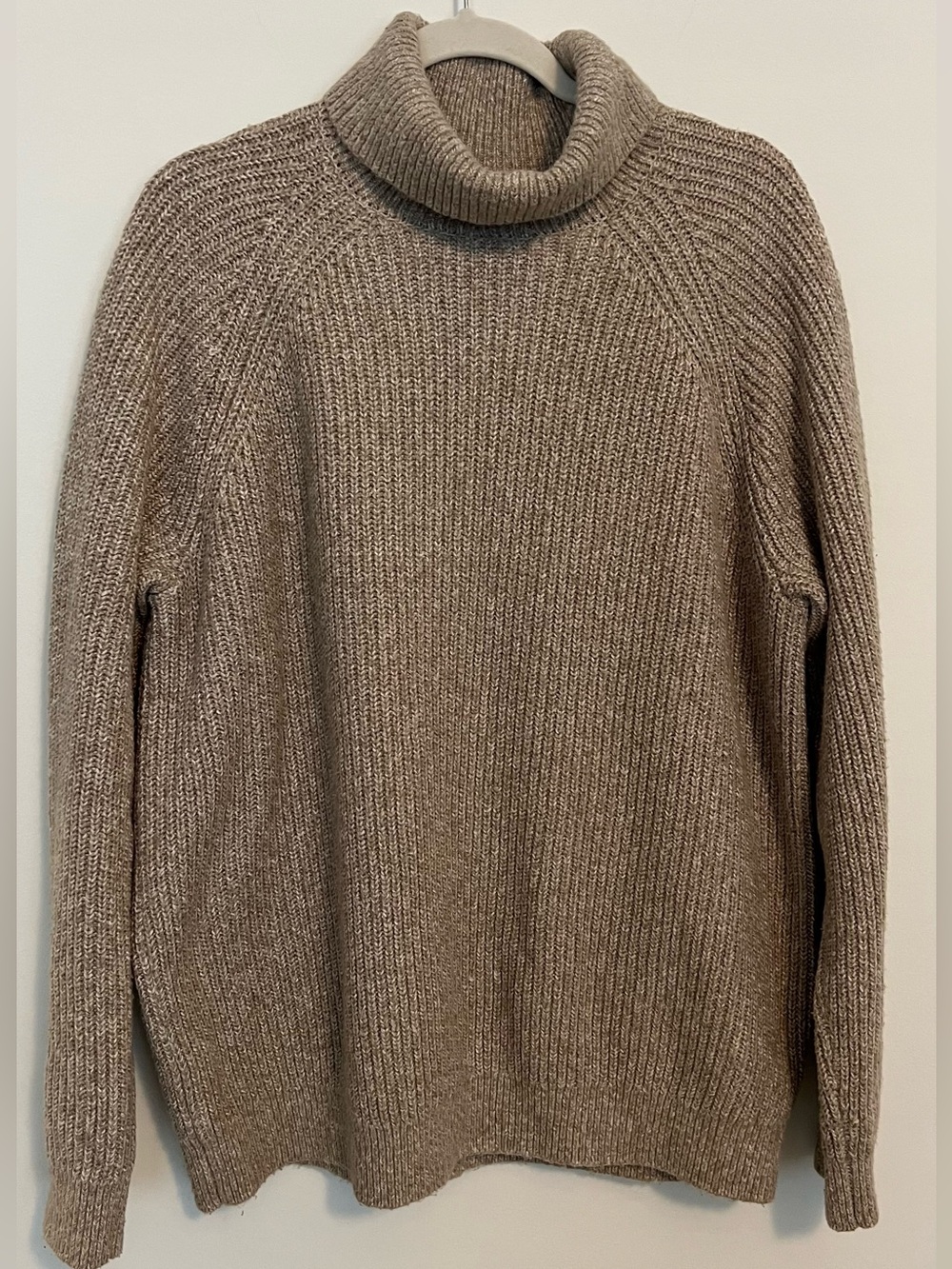 GAP Men's Chunky Knit Turtleneck Sweater Beige Size L